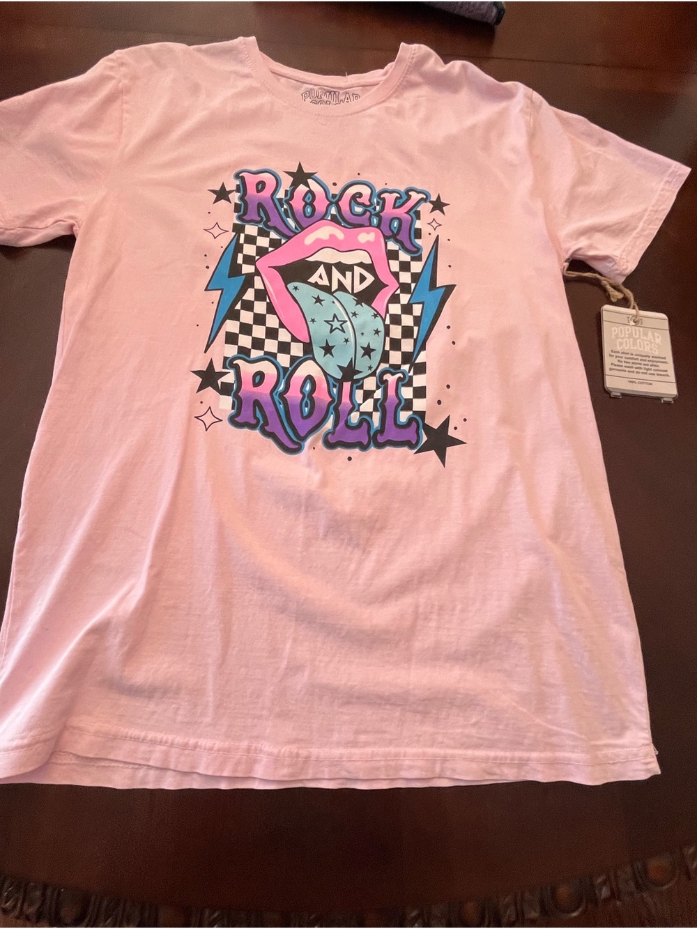Rock and Roll Graphic Tee - Pink